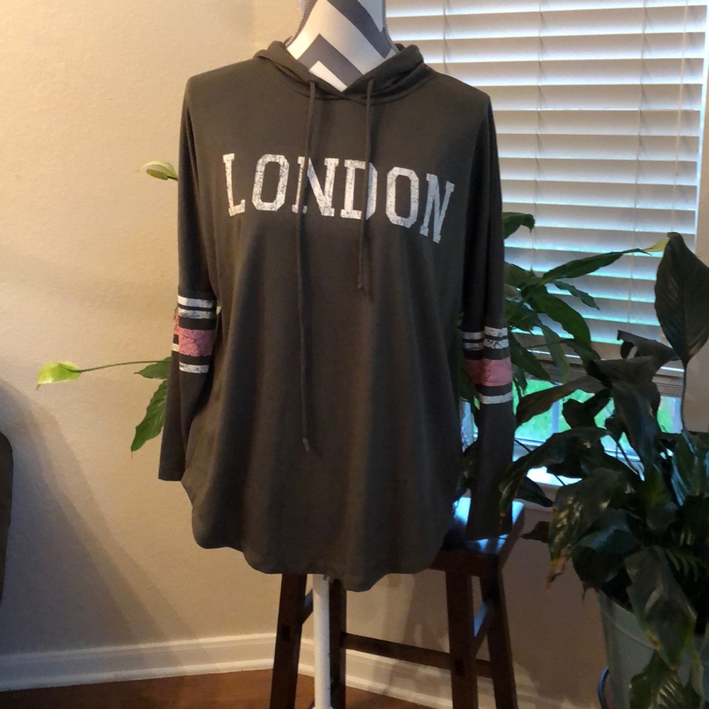 About A Girl Long Sleeve Hooded “London” Top